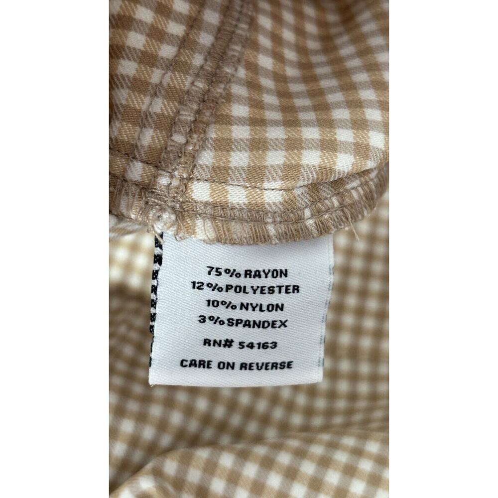 Tommy Hilfiger Womens Beige Gingham Stretch Pull On Shorts Size 10 NWT - Picture 10 of 10